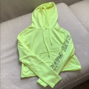 Neon Yellow Forever 21 Pullover Hoodie Size M